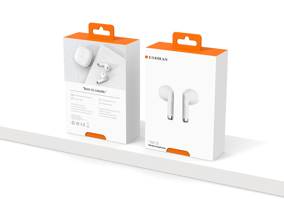 Ασύρματα Ακουστικά Bluetooth με Βάση Φόρτισης Esdras TWS33 Λευκά